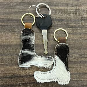 2026 New Personalized Handmade Cowhide <b>Leather</b> Boot Shaped <b>Keychain</b> Western Real Genuine <b>Leather</b> Key Fob Unisex Gift Accessories - Product Image 4
