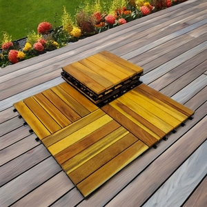 Acacia DeckingTiles 300*300mm para decoración interior - exterior del Hogar decoración de jardín decoración de terraza patio trasero azulejo de piso entrelazado - Product Image 5
