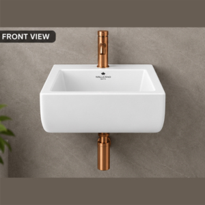 Lavabo mural en céramique ovale, écologique, facile à nettoyer, finition polie, design moderne, robinet monotrou, pour hôtels et maisons - Product Image 5