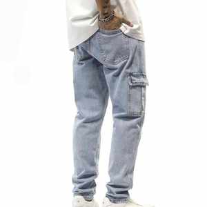 กางเกงยีนส์ผู้ชายแบบสั่งทำพิเศษ ทรงตรง สไตล์ลำลอง ทรงเข้ารูป มีไซส์ใหญ่พิเศษ - Product Image 3