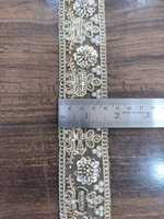 Dentelle à motifs baroques alternés, motif damassé, bordure herité, perles de verre, fausses perles, perles Moti, paillettes plates pour robe de mariée de luxe