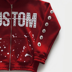 Glory Custom Oversized Screen Printed Zip Up Hoodie Cotton Fleece French Terry Boxy Fit Design For Unisex Comfort Wear - Product Image 5