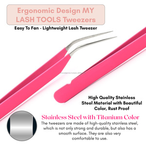 Multicolor eyelash extension tweezers fiber tip lash tweezers Nano Grip isolation lash Tweezer 45 60 90 Degree Volume Fiber Tip - Product Image 4
