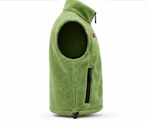 Chaleco de Forro Polar Verde para Hombre, Cuello Alto, Cierre Completo, Cortavientos, Informal, Largo Regular, Color Sólido, OEM - Product Image 3