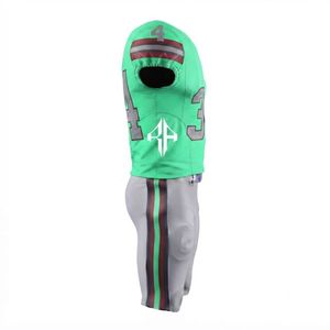 Uniforme de Fútbol Americano Verde con Cuello en V, Estampado Sublimado, Ropa Masculina de Manga Corta, 100% Poliéster, Material de Alta Calidad para Hombre - Product Image 4