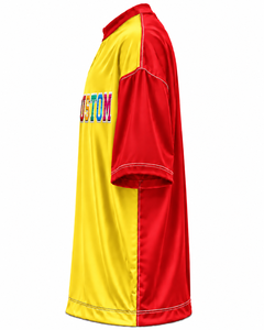 Custom Logo Men's Yellow <b>Red</b> Short Sleeve T-<b>Shirt</b> Digital Print O-Neck Casual <b>Oversized</b> Fit Quick Dry Soft Knitted Polyester - Product Image 4