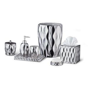 Stainless Steel Bathroom Accessories <b>Set</b> Modern Rectangle <b>Soap</b> Dispenser Tumbler Toothbrush Holder Tray - Product Image 3