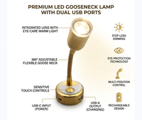 Lampe de lecture LED 12V à intensité variable pour camping-car, lampe murale flexible à col de cygne, éclairage intérieur de chevet pour camping-car, caravane, bateau