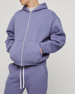 <b>Oversized</b> Hoodie Set 100% Cotton Custom Winter Streetwear Unisex Solid Plus Size Hooded <b>Jogger</b> Tracksuit - Product Image 3