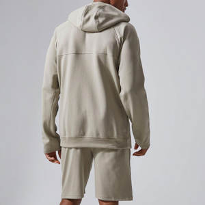 Conjunto de Sudadera con Capucha y Pantalones Cortos de Estilo Simple para Hombre, Sudadera con Capucha y Pantalones Cortos con Logotipo Personalizado Estampado para Hombre - Product Image 4