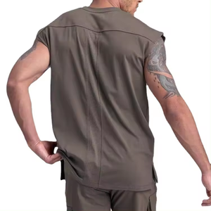 Nouveau style débardeur stringer en coton et élasthanne sans manches pour homme, idéal pour la musculation et la gym - Product Image 5