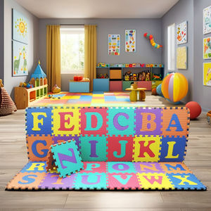 Azulejos de rompecabezas EVA ligeros portátiles Playmat 36 PCS Alfombrilla de aprendizaje del alfabeto para niños para el hogar y corralito de viaje - Product Image 1