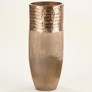 Jarrón de flores de aluminio plateado martillado de alta calidad, centro de mesa geométrico contemporáneo para decoración de sala de estar y hoteles - Product Image 6