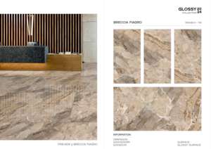 Carrelage en porcelaine brillant effet marbre grand format de luxe 600x1200, surface polie, pour murs et sols, design intérieur et extérieur - Product Image 4