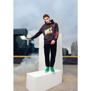 Sweat à capuche en chenille pour hommes, personnalisé, avec logo 3D, broderie et lettres surdimensionnées, en tissu chenille, vente en gros OEM - Product Image 3