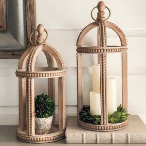 Lanterne à bougie en bois artisanale de qualité supérieure DISPLAYEX INDIA, impression typographique, conçue pour les mariages, les célébrations de Noël - Product Image 1