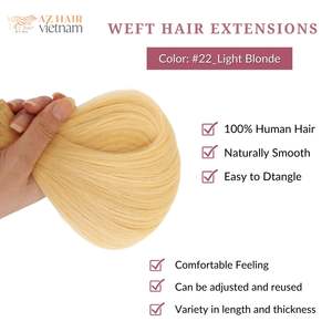 Extensiones de cabello Remy de trama de máquina doble recta sedosa Rubia de lujo cutícula alineada-gran precio para mujeres fábrica al por mayor - Product Image 6