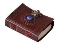 Carnet de poche miniature en cuir fait main avec pierre embossée, carnet de croquis, journal en cuir, papier recyclable fait main à bords festonnés, cadeau