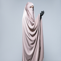 Nuevo Khimar Malva de Cuello Holgado y Ancho, Pañuelo Extra Grande para la Cabeza, Hiyab Musulmán para Mujer, Venta al por Mayor, Modesto, Transpirable, de Poliéster, Manga Larga