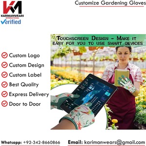 Custom Logo Gardening Gloves Waterproof Fabric Fast Shipping OEM Heavy Duty Gardening Gloves Non <b>Slip</b> Palm Wholesale Price - Product Image 5
