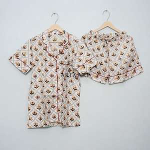 Conjunto de Pijama de 3 Piezas de Algodón Ligero de Alta Calidad para Mujer, Manga Corta, Secado Rápido, Transpirable, Ropa de Playa para Verano - Product Image 3