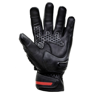 Gants de course moto professionnels en cuir blanc et noir avec protection rigide des articulations et compatibles écran tactile pour la conduite à moto - Product Image 6
