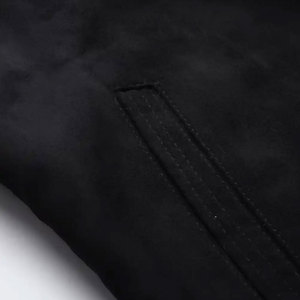 Econex Sports <b>Men's</b> Formal Slim PU Leather <b>Jacket</b> High Street Style Solid Color <b>Suede</b> Finish Pockets Turn-down Collar Zipper - Product Image 6