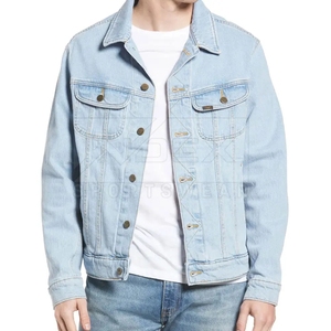 Veste en jean élégante pour homme, boutonnée, bleue, pour un usage quotidien décontracté, mode streetwear, vente en gros - Product Image 2