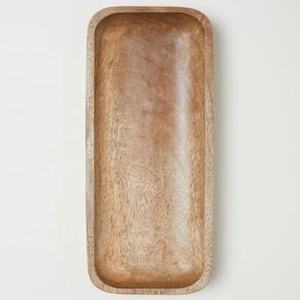 ถาดไม้ตกแต่งทรงสี่เหลี่ยมผืนผ้าแบบอินเดีย ถาดเสิร์ฟทำมือ ถาดไม้ขนาดกลางแบบคลาสสิก ผลิตภัณฑ์จากโรงงานผลิตถาดไม้ - Product Image 1