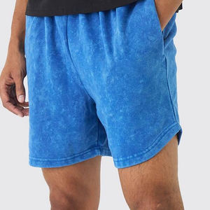 กางเกงขาสั้นผู้ชายแบบ Acid Wash ผ้าฟลีซสั่งทำพิเศษ 100% ผ้าฝ้าย  รักษ์โลก ผ้า Worsted สำหรับออกกำลังกาย สตรีทแวร์ กางเกงขาสั้นลำลอง ขายส่งจากโรงงาน - Product Image 2