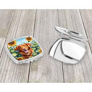 Nova Scotia Duck Toller Sunflowers Compact Folding Handheld <b>Makeup</b> <b>Mirror</b> <b>for</b> Women Travel Decorative Pocket <b>Mirror</b> Gift - Product Image 3