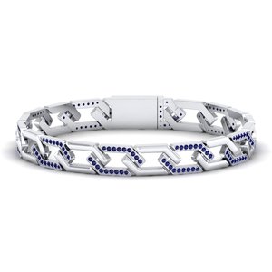 Bracelet tennis REYES personnalisé en or 14 carats avec moissanite, saphir bleu taille ronde 1,5 carat, bijoux de luxe de créateur - Product Image 3