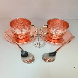 Premium Handmade Hammered Copper <b>Coffee</b> <b>Mug</b> <b>Set</b> with Saucer for Luxury Tea Serving and Home Hotel Restaurant Decor - Product Image 5