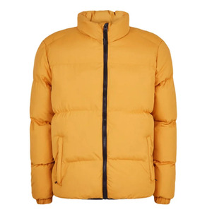 Veste matelassée beige pour homme à col montant, fermeture éclair intégrale, coupe-vent, épaisse, décontractée pour l'hiver, coupe régulière, rembourrage en polyester - Product Image 3