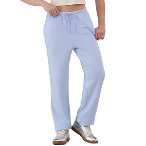 Pantalones de pantalón de color sólido de cintura media de talla grande para mujer azul cielo, Pantalones suaves con cierre de Cintura elástica de diseño personalizado de Bangladesh - Product Image 2