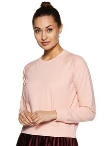 Sudadera de Mujer, Cuello Redondo, Manga Larga, Color Rosa, 100% Algodón, Transpirable, Tejido de Punto, Color Sólido, Ropa Casual de Otoño - Product Image 1