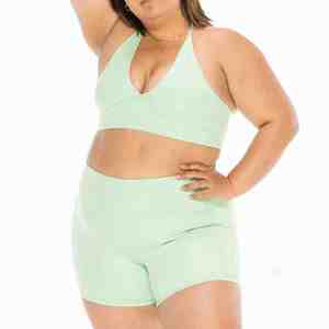 Envío Rápido, Conjunto Deportivo para Mujer, Sujetador Deportivo y Pantalones Cortos de Cintura Alta, Ropa Deportiva sin Mangas para Gimnasio, Ropa de Fitness, Conjunto de Yoga - Product Image 1