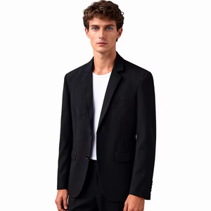 Veste de costume BRLOOTE style italien en laine/viscose, simple boutonnage, antistatique, respirante, col en V, coupe élégante, bonne texture - Product Image 3