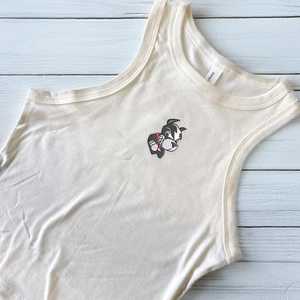 Custom logo <b>Tank</b> <b>Top</b> for <b>women</b> Embroidered college club shirt sorority or team matching outfit personalized gift - Product Image 2