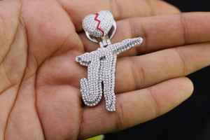 Colgante Personalizado de Moissanita con Nombre, Joyería Hip Hop Iced, Colgante de Corazón Roto, Letra Inicial Personalizada, Plata de Ley 925 - Product Image 6