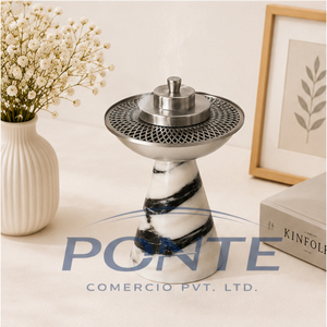 Luxury Natural White Marble Incense Burner with Metal Heat Management Top Modern Design Eco-friendly & Aromatherapy - Product Image 6
