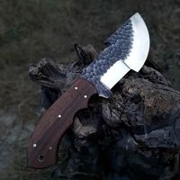 Pisau Tracker Baja Karbon Tinggi Berkualitas Tinggi Buatan Tangan dengan Gagang Kayu dan Sarung Kulit Halus Pisau Survival Bushcraft