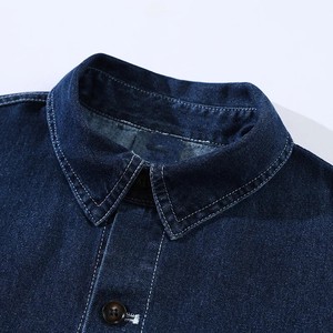 Camisa de mezclilla vintage de manga corta para hombre 2026, talla grande, transpirable, con bolsillo en el pecho, azul, gris, negro, informal y fresca para verano - Product Image 4