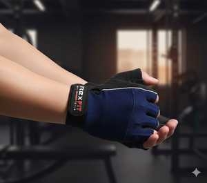 Guantes de Gimnasio Rexfit de Seda, Medios Dedos, Negros, Transpirables, Antideslizantes, con Correa Ajustable para la Muñeca, para Levantamiento de Pesas, Unisex - Product Image 3