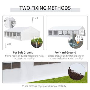 20x32ft Outdoor Party <b>Tent</b> Gazebo <b>Canopy</b> White Wedding Event Removable Sidewalls Waterproof Double Made Oxford Polyester PVC - Product Image 5