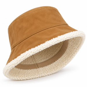 Chapeau Bob en Daim Marron pour Homme avec Bordure Sherpa – Chaud, Léger et Doux pour Printemps/Automne, Idéal pour l'Extérieur, la Plage – Casquette Unisexe Tendance - Product Image 3