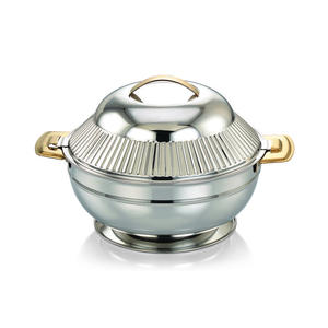 Boîte de service isotherme décorative en acier inoxydable avec finition cuivre martelé et couvercle, pour la table à manger et le stockage alimentaire - Product Image 1