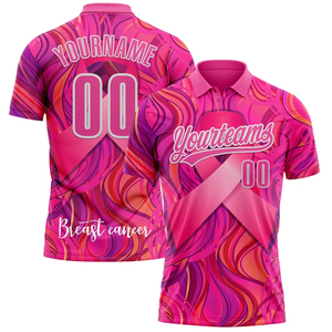 Camiseta de Fútbol Rosa para Hombre, Conciencia sobre el Cáncer de Mama, Nombre y Número Personalizados, Impresión por Transferencia de Calor, 100% Algodón, Absorbe la Humedad - Product Image 5