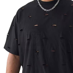 Latest Design Quick Dry Men Distressed T-Shirt Comfortable High Quality Men Distressed T-Shirts Made In Pakistan - Product Image 5