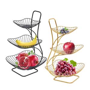 Panier à fruits et légumes multi-usages en métal durable, couleur or, 3 niveaux, écologique, fait main, pour comptoir - Product Image 6